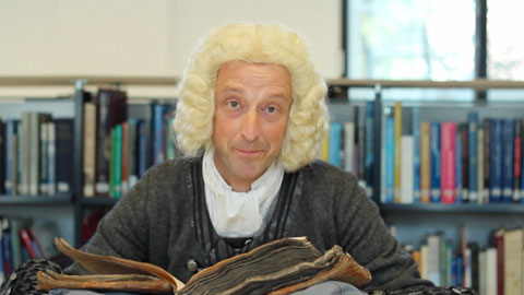 reading from old book